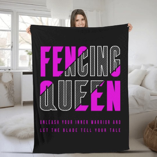 Fencing Queen Fleece Blankets
