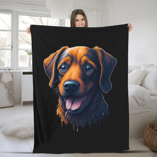 Pawfect Watercolor Dog Fleece Blankets