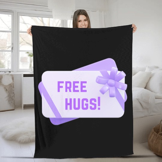 Free Free Hugs Gift Card funny Fleece Blankets