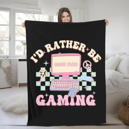 I'd Rather Be Gaming, Happy Game Day Fleece Blankets