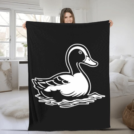 Duck Bird Nature Pond Fleece Blankets