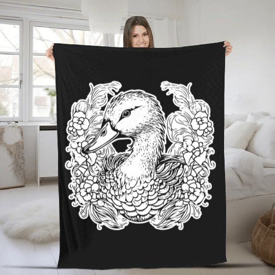 Duck Bird Nature Pond Fleece Blankets