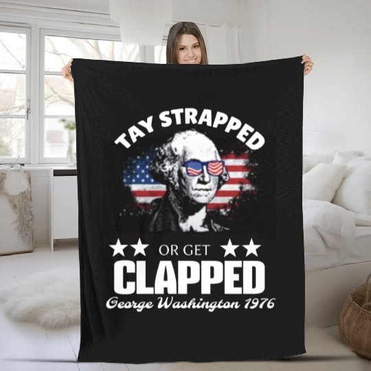 george washington teshirt Fleece Blankets