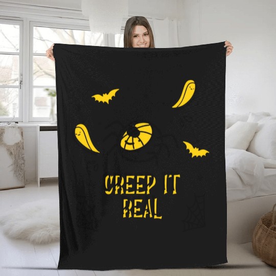 Creep It Real Design Fleece Blankets