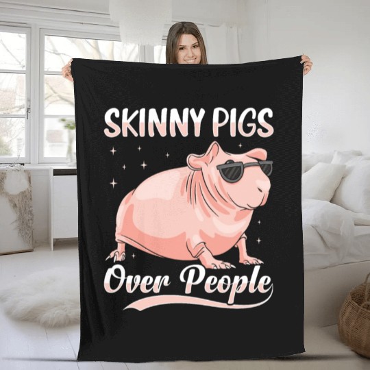 Hairless Guinea Pig Skinny Pig Owner Cavy Rodent Fleece Blankets