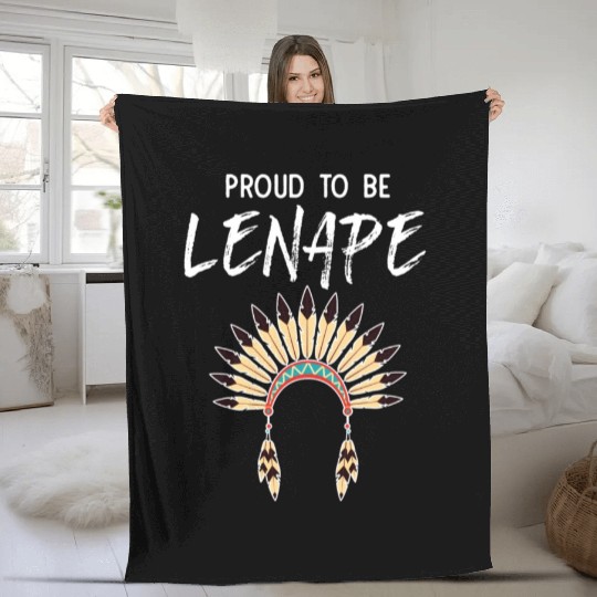 Proud To Be Lenape Delaware Native American Pride Fleece Blankets