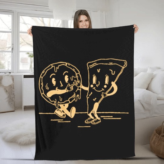 Slice And Pie Pizza Friends Fleece Blankets
