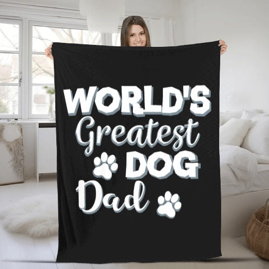 World's Best Dog Dad Fleece Blankets