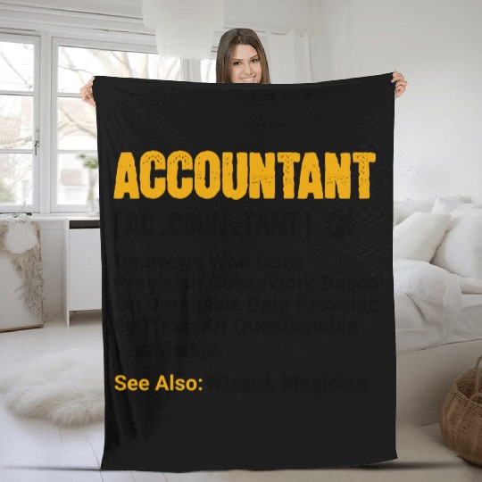 Accountant Definition Noun Accounting Major CPA Fleece Blankets