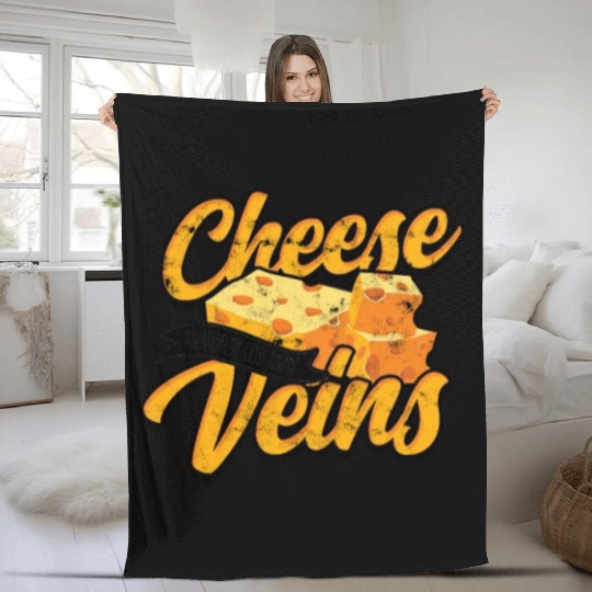 Cheese runs in my veins - Cheese Fleece Blankets