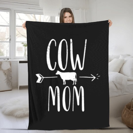 Cow Mom Funny Farmer Gift - Fleece Blankets