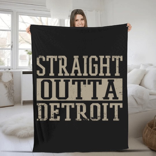 Straight Outta Detroit Fleece Blankets