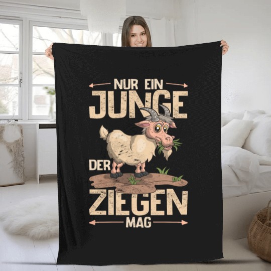 Just a boy who likes goats farm animal goat Fleece Blankets