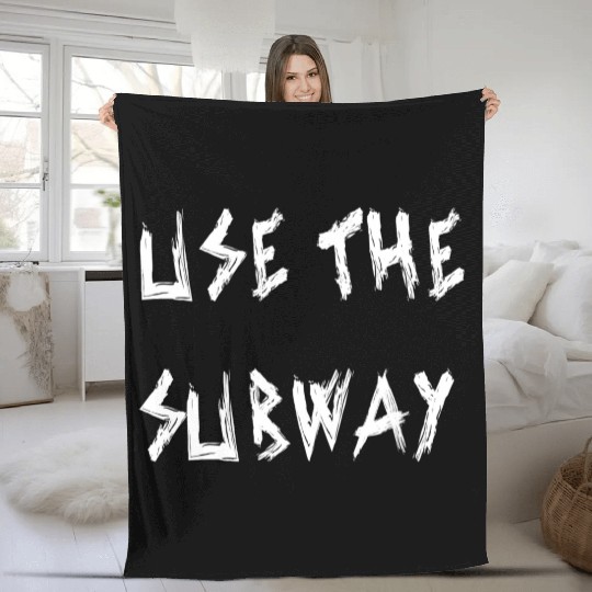 Use The Subway yellow Fleece Blankets