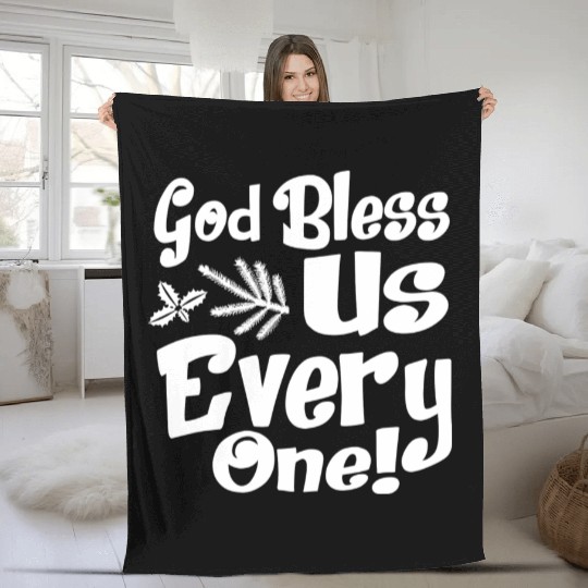 A Christmas Carol Charles Dickens God Bless Us Fleece Blankets