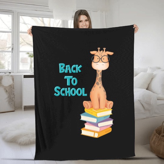 Back To School Giraffe Fleece Blankets