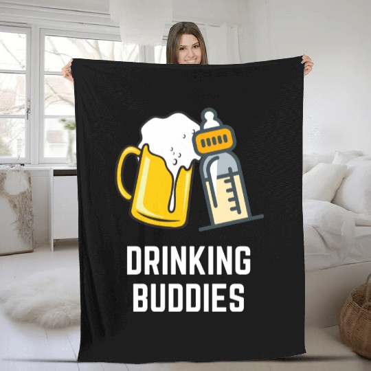Drinking Buddies Dad Son Desgin Fleece Blankets