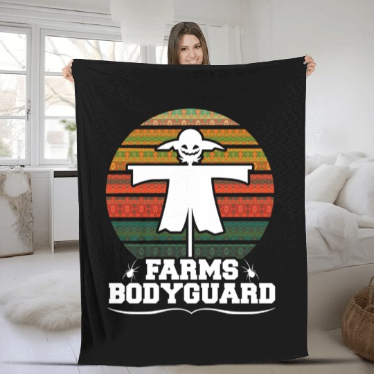 Farm s Bodyguard Farmer Scarecrow Gift Design Idea Fleece Blankets