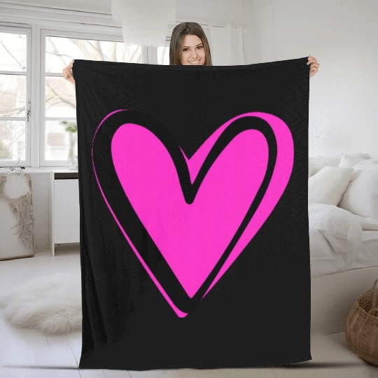 Pink Heart nature Fleece Blankets