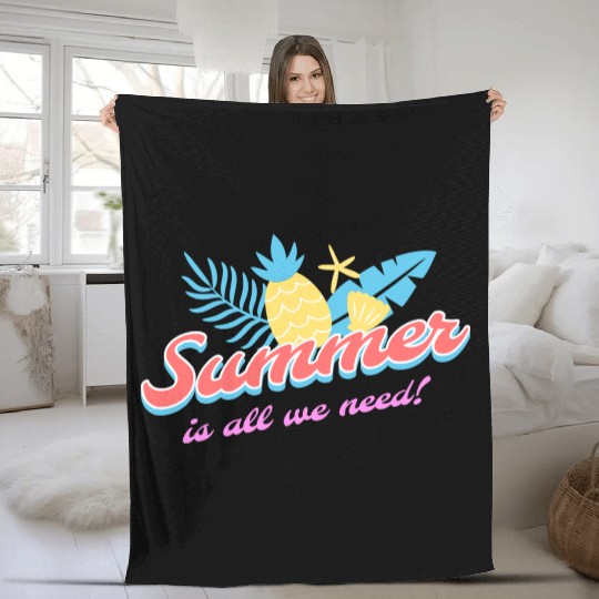 Summer is all we need tumblr Fleece Blankets