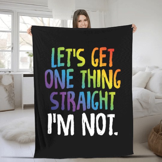 Lgbtq Rainbow Pride Not Straight Gay Lesbian Fleece Blankets