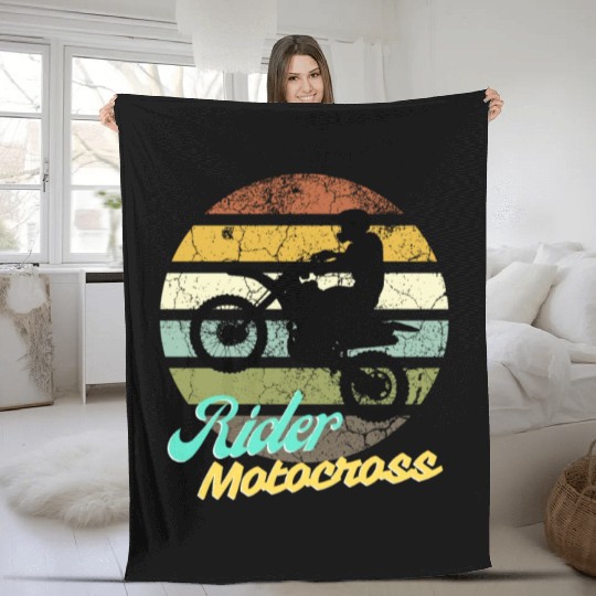 Motocross rider Fleece Blankets