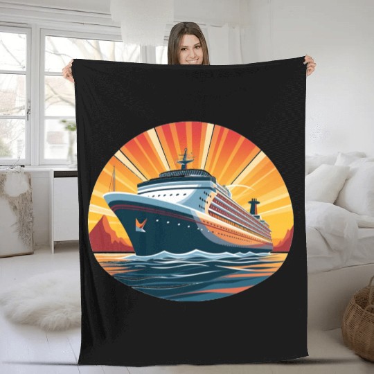 Cruise Ship Family Vacation, cruise, travel Fleece Blankets