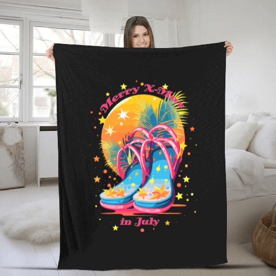 "Beach Bound Booties | "Christmas in July" Flip Fleece Blankets