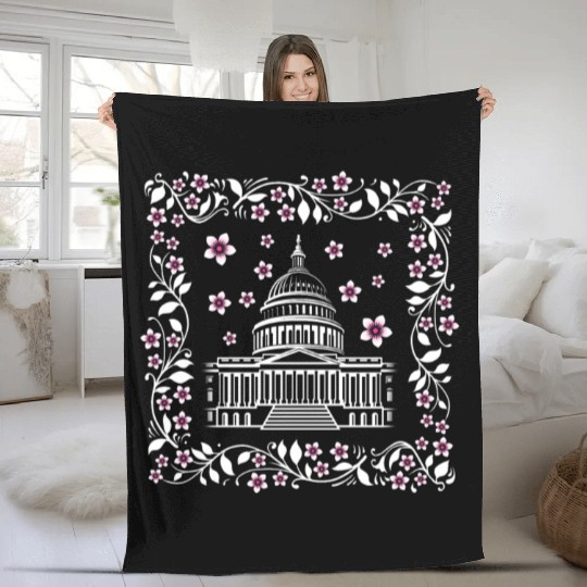 Washington DC Fleece Blankets, Capital City White House