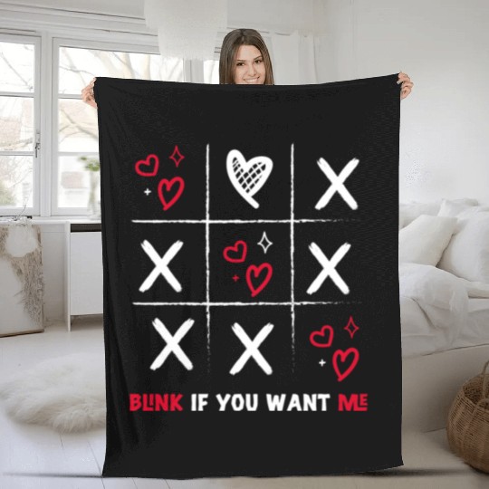 Valentines Day Tic Tac Toe Funny Valentine Present Fleece Blankets