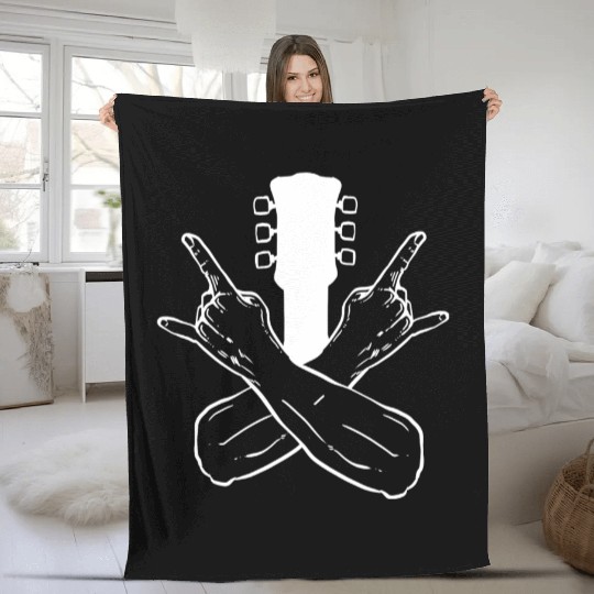 Rock Crossed Hand Orchestra Member Gift Fleece Blankets