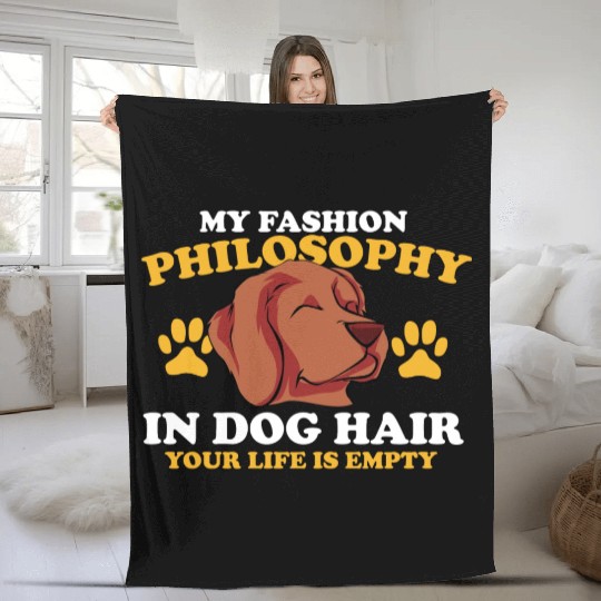 Philosophy Dog Hair Teacher Poetry Science Book Fleece Blankets