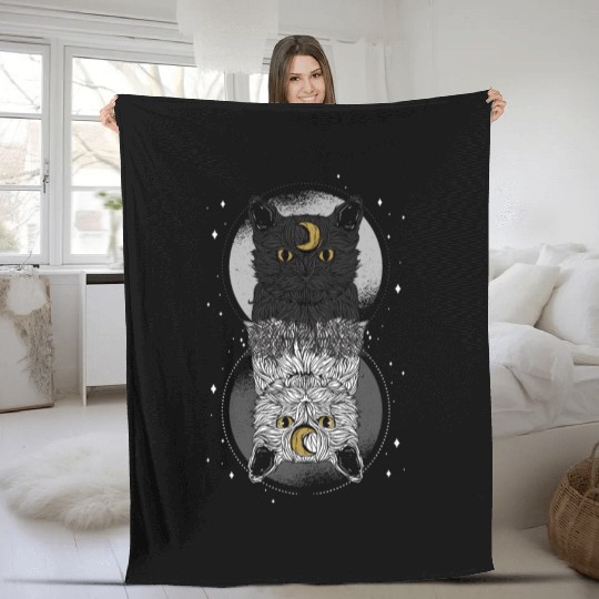 As Above so Below Cat Fleece Blankets