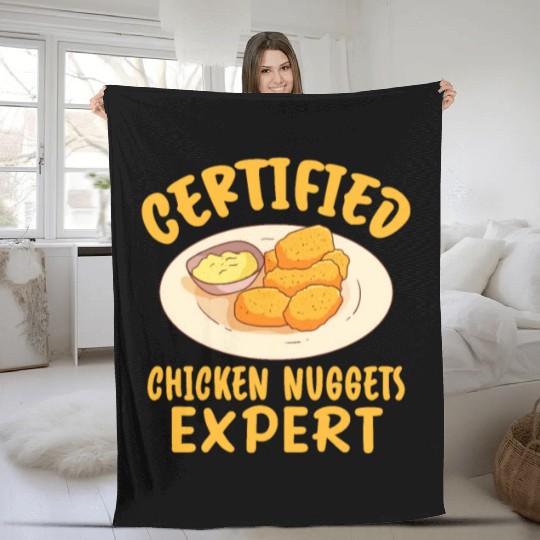 Certified Chicken Nuggets Expert Fleece Blankets