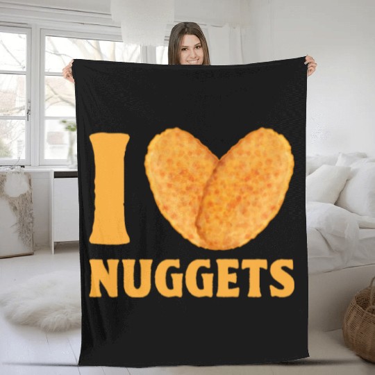 I Love Chicken Nuggets Fleece Blankets