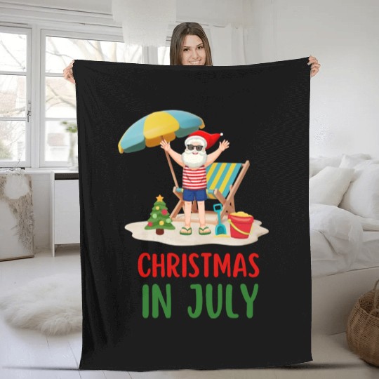 CHRISTMAS IN JULY Fleece Blankets