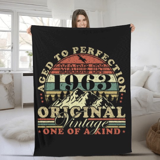 Original 1963 vintage retro vintage birthday Fleece Blankets