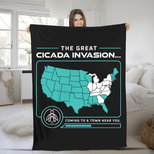 Cicada Invasion Coming To These States In Us Map Fleece Blankets