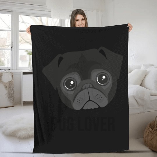 Pug lover cute Fleece Blankets