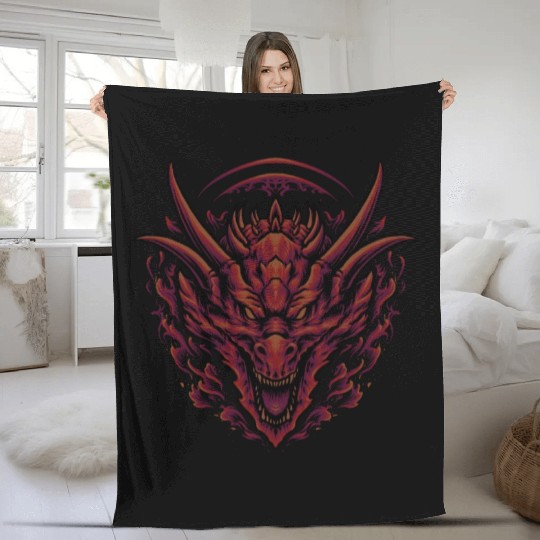 The green dragon Fleece Blankets