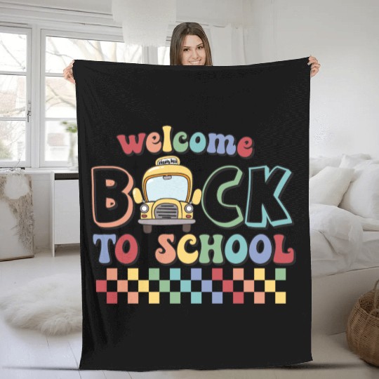 welcome back to school Fleece Blankets