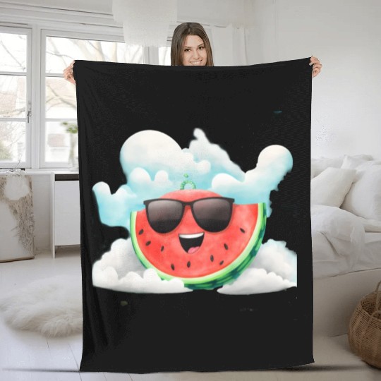 Cute Watermelon Party Summer Melon Fruit Fleece Blankets