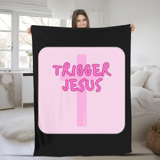 Trigger Jesus Affirmation By Abby Anime(c) Fleece Blankets