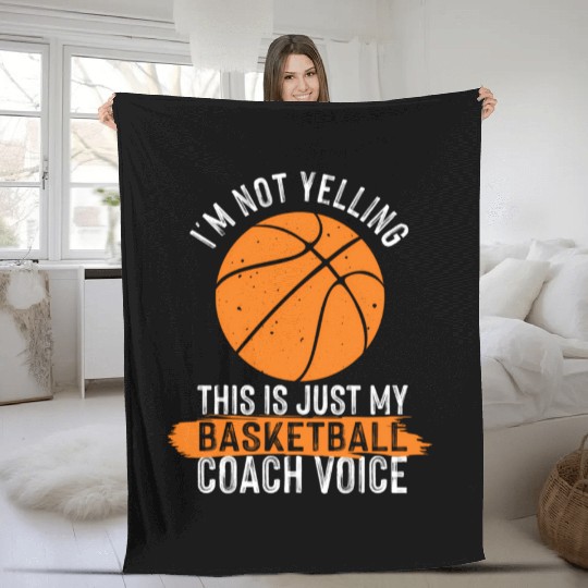Basketball Coach Basketball Coaching Voice Fleece Blankets