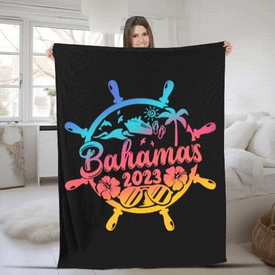 Bahamas Cruise 2023 Family Friends Group Vacation Fleece Blankets
