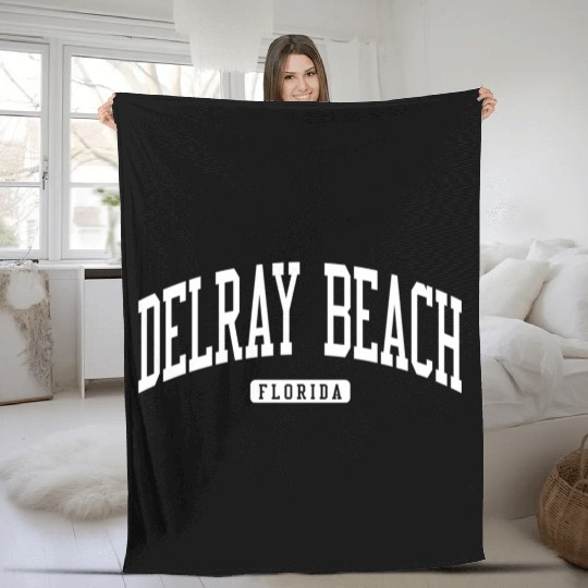 Delray Beach Florida Fl College University Fleece Blankets