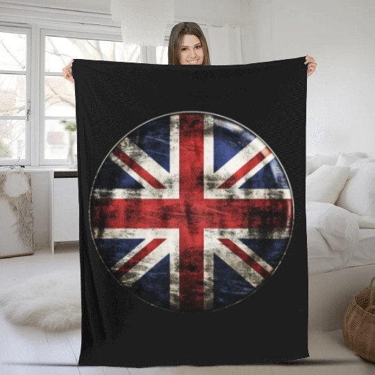 Union Jack Vintage Distressed Fleece Blankets