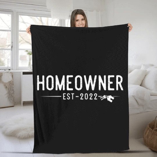Homeowner 2022 First Time Home Owner Proud His Her Fleece Blankets