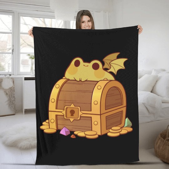 Green Dragon Frog Fleece Blankets