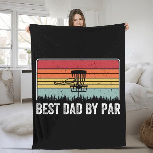 Best Dad By Par Disc Golf Fleece Blankets
